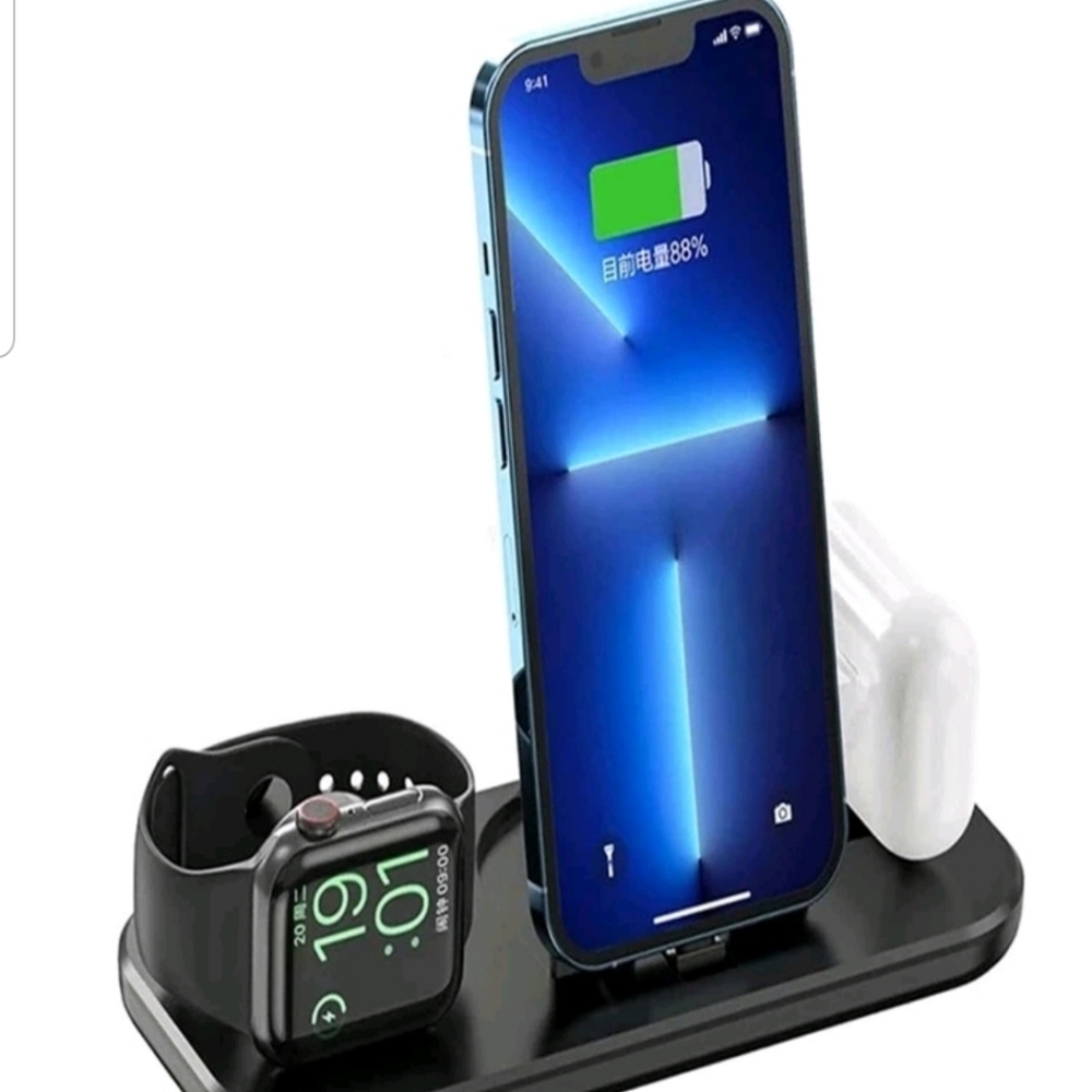 wireless charging dock station 3 in 1 Iphone, Watch & Ear Pod (All Same Time). B